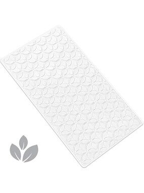 Non Slip Rubber Bath Mat Leaf Design Suction Cup Anti Slip Shower Mat White
